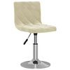 vidaXL Silla de comedor giratoria de terciopelo crema