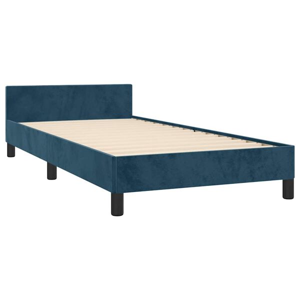 vidaXL Estructura de cama sin colch&oacute;n terciopelo azul oscuro 80x200 cm