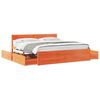 vidaXL Cama sin colch&oacute;n madera maciza de pino marr&oacute;n cera 180x200 cm