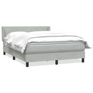 vidaXL Cama box spring con colch&oacute;n terciopelo gris claro 160x220 cm