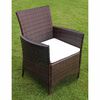 vidaXL Set comedor de jardín 7 piezas y cojines ratán sintético marrón