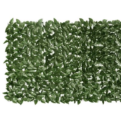 vidaXL Toldo para balcón con hojas verde oscuro 300x100 cm