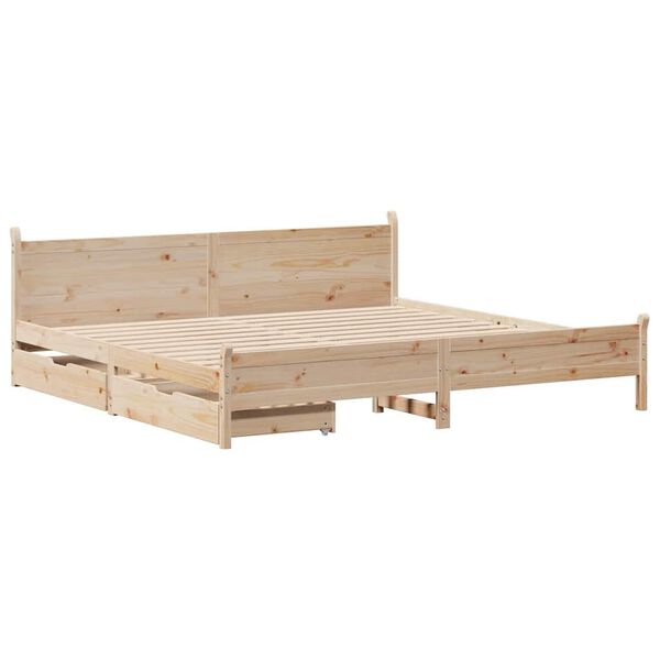 vidaXL Estructura de cama sin colch&oacute;n madera maciza de pino 180x200 cm