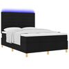 vidaXL Cama Box Spring LED con colch&oacute;n Negro 140 x 190 cm tela