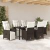 vidaXL Conjunto de Comedor de Jard&iacute;n 7 pcs Marr&oacute;n rat&aacute;n sint&eacute;tico