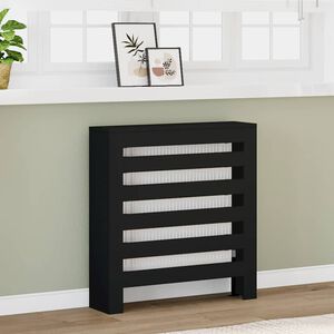 vidaXL Cubierta de radiador madera de ingenier&iacute;a negro 78x20x82 cm