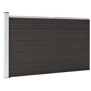vidaXL Panel de valla WPC negro 175x105 cm