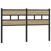 vidaXL Cabecero de acero y madera de ingenier&iacute;a roble Sonoma 140 cm