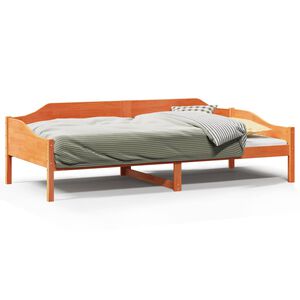 vidaXL Cama sin colch&oacute;n madera maciza pino marr&oacute;n cera 80x200 cm