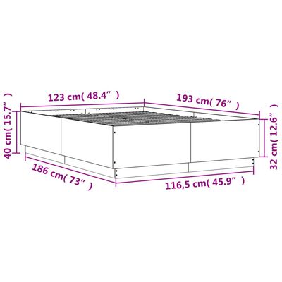 vidaXL Estructura de cama madera de ingeniería blanca 120x190 cm
