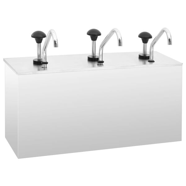 vidaXL Dispensador de salsa de acero inoxidable 3 x 3,5 L