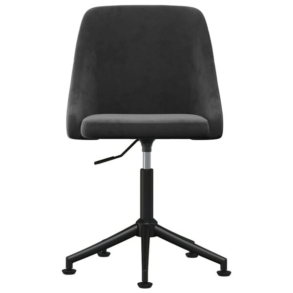 vidaXL Silla de oficina giratoria de terciopelo gris oscuro