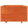 vidaXL Jardinera madera maciza de pino marr&oacute;n cera 80x80x49,5 cm