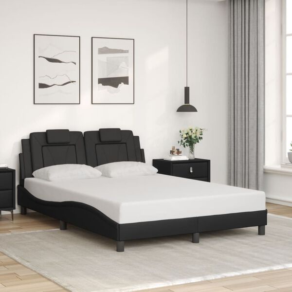 vidaXL Estructura de cama Viana con LED sin colch&oacute;n negro 120x200 cm