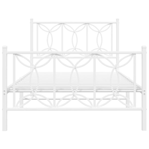 vidaXL Estructura cama sin colchón con estribo metal blanco 100x200 cm
