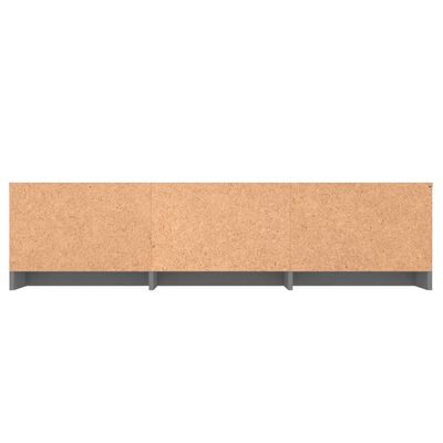 vidaXL Mueble de TV madera contrachapada gris brillante 140x40x35,5 cm