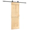 vidaXL Puerta Corredera Natural y negro 70 x 210 cm