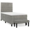 vidaXL Cama box spring con colch&oacute;n terciopelo gris claro 90x190 cm