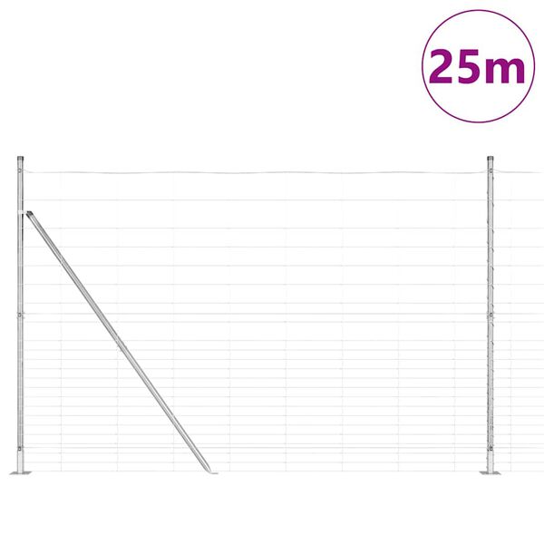 vidaXL Poste de Valla Galvanizado 25 x 1,6 m Acero