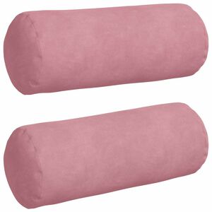 vidaXL Cojines Bolster 2 pcs Rosa &Oslash; 15 x 40 cm Tela de pana