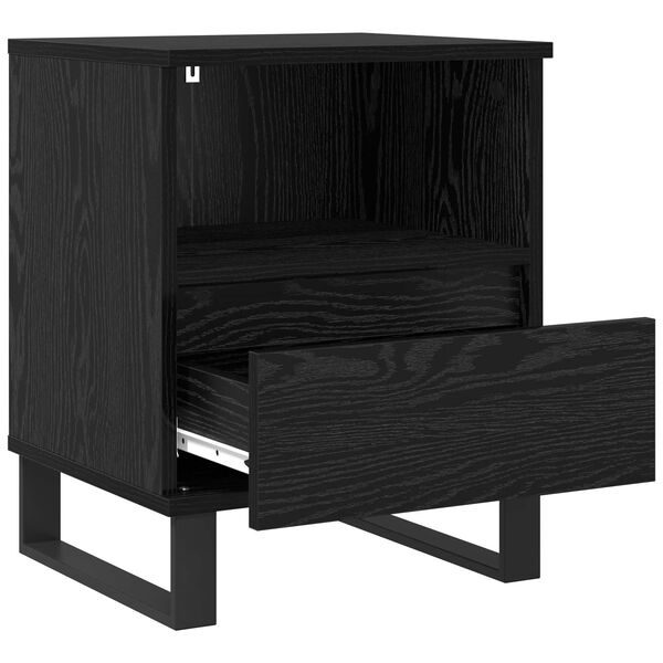 vidaXL Mueble cama Roble Negro 40 x 35 x 50 cm Madera de ingenier&iacute;a