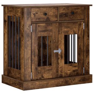 vidaXL Mueble para jaula de perro Roble Ahumado 80 x 47,5 x 80 cm