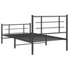 vidaXL Estructura cama sin colch&oacute;n con estribo metal negro 100x190 cm