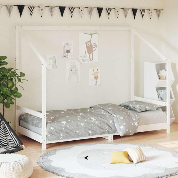 vidaXL Estructura de cama para ni&ntilde;os madera de pino blanco 90x190 cm