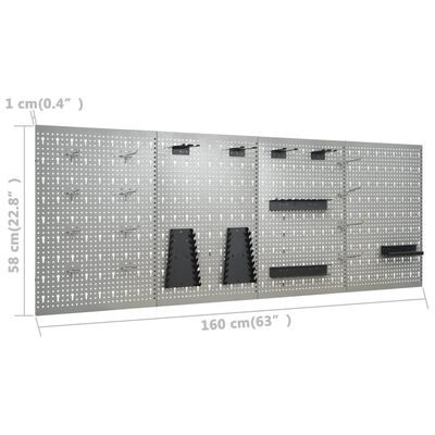 vidaXL Banco de trabajo con cuatro paneles de pared