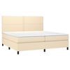 vidaXL Cama box spring con colch&oacute;n tela color crema 200x200 cm