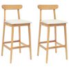 vidaXL Taburete de bar 2 uds. Natural y Beige