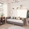vidaXL Sof&aacute; cama con colch&oacute;n USB de tela gris claro 90x200 cm