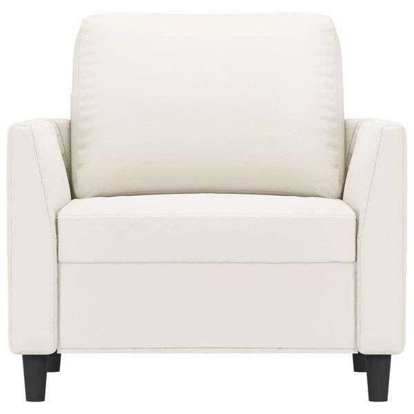 vidaXL Sill&oacute;n cuero sint&eacute;tico crema 60 cm