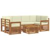vidaXL Conjunto de sof&aacute;s de exterior 7 uds. Natural y Crema