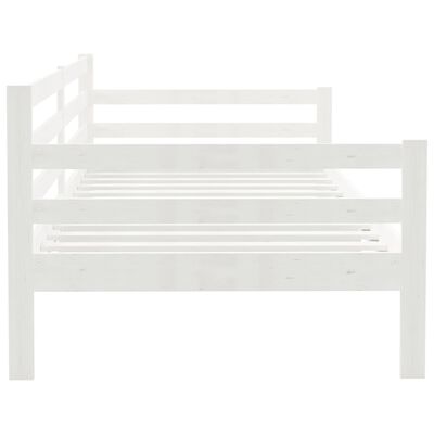 vidaXL Sofá cama madera maciza de pino blanco 90x200 cm
