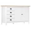 vidaXL Mesita de noche Hill madera maciza de pino blanco 130x40x80 cm
