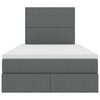 vidaXL Cama con almacenamiento y LED con LED Gris oscuro 120 x 190 cm