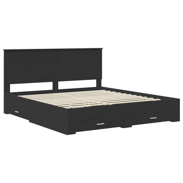 vidaXL Estructura de cama con cabecera Negro y Plata 200 x 200 cm