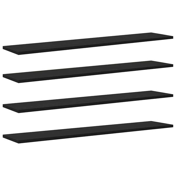 vidaXL Tablero de Estanter&iacute;a 4 pcs Negro 100 x 20 x 1,5 cm