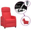 vidaXL Sill&oacute;n reclinable el&eacute;ctrico de cuero sint&eacute;tico rojo