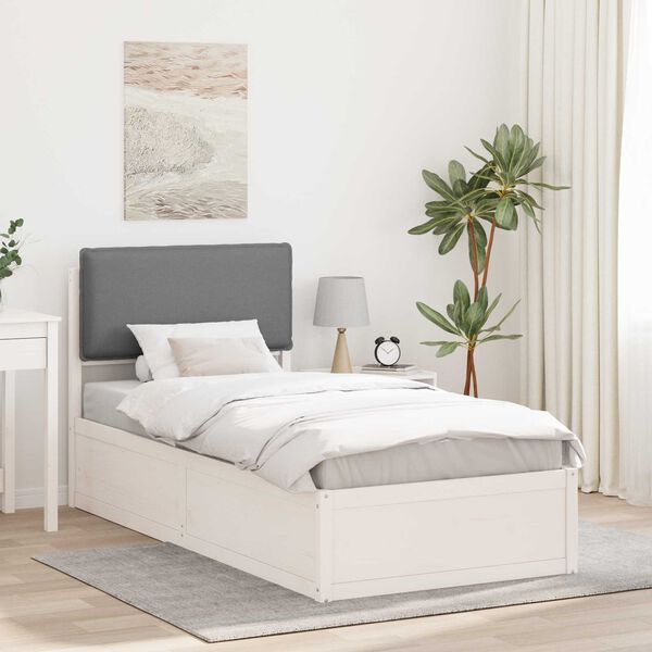 vidaXL Estructura de Cama con Cabecera Tapizada Gris Claro 80 x 200 cm