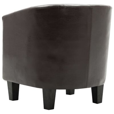 vidaXL Sillón con diseño de cubo cuero sintético marrón