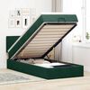 vidaXL Estructura de cama otomana con colch&oacute;n terciopelo verde oscuro