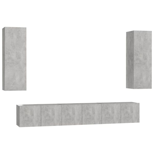 vidaXL Juego de muebles de sal&oacute;n 5 piezas gris hormig&oacute;n