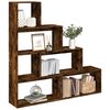 vidaXL Librer&iacute;a divisora 4 niveles roble ahumado 143,5x29x143,5 cm
