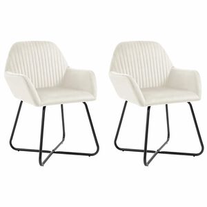 vidaXL Sillas de comedor 2 unidades terciopelo crema