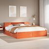 vidaXL Cama sin colch&oacute;n madera maciza de pino marr&oacute;n cera 200x200 cm