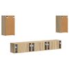 vidaXL Conjunto de mueble de TV Montaje en la pared 5 pcs Roble Sonoma