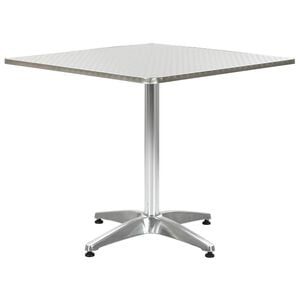 vidaXL Mesa de jard&iacute;n de aluminio plateado 80x80x70 cm