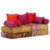 vidaXL Puf modular de 2 plazas de tela patchwork